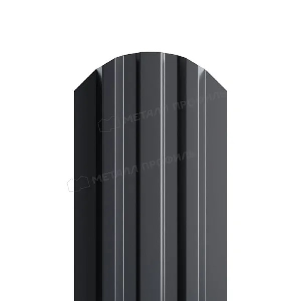 Штакетник LINE-O серый графит RAL7024 двухсторонний 0,4 мм