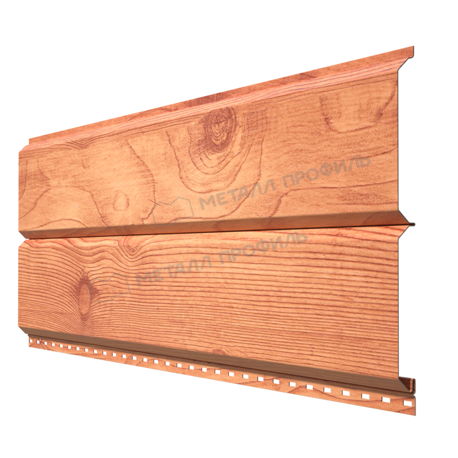 металлический сайдинг под дерево L-БРУС орех золотой