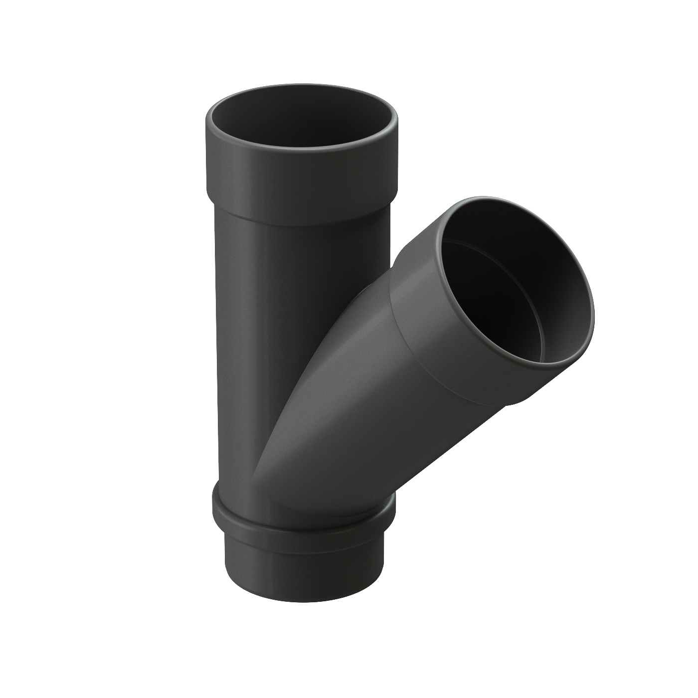 Тройник 45˚ для водосточной трубы LUX, графит Тройник 45˚ для водосточной трубы LUX, графит