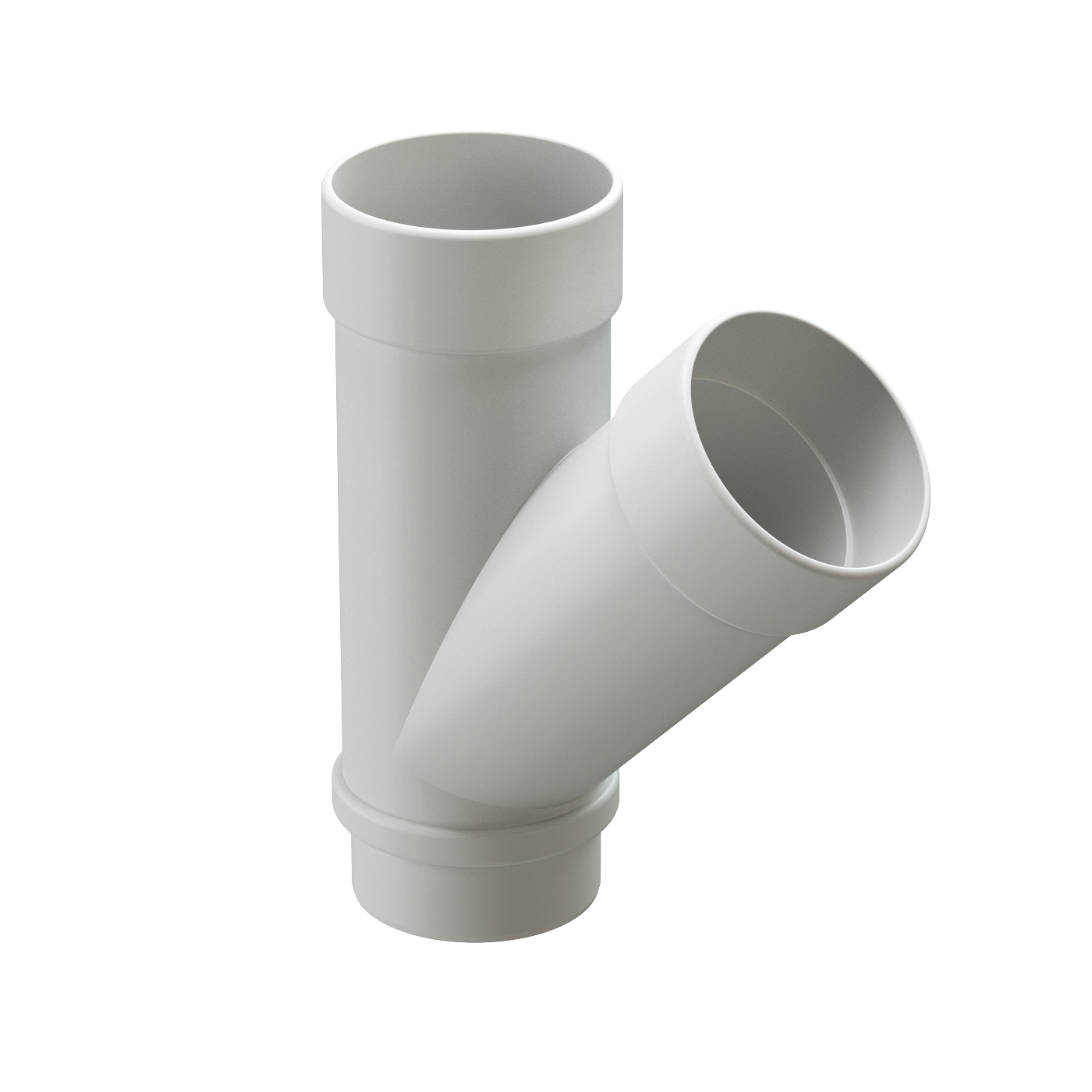 Тройник 45˚ для водосточной трубы LUX, пломбир Тройник 45˚ для водосточной трубы LUX, пломбир