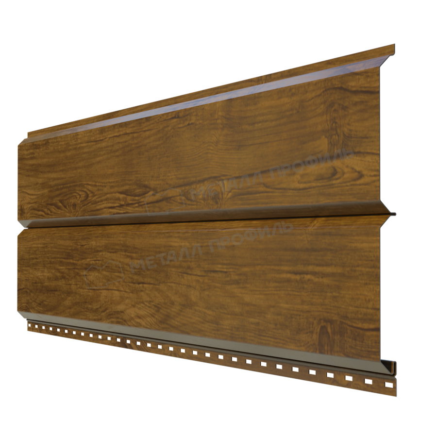 металлический сайдинг под дерево L-БРУС Золотой дуб