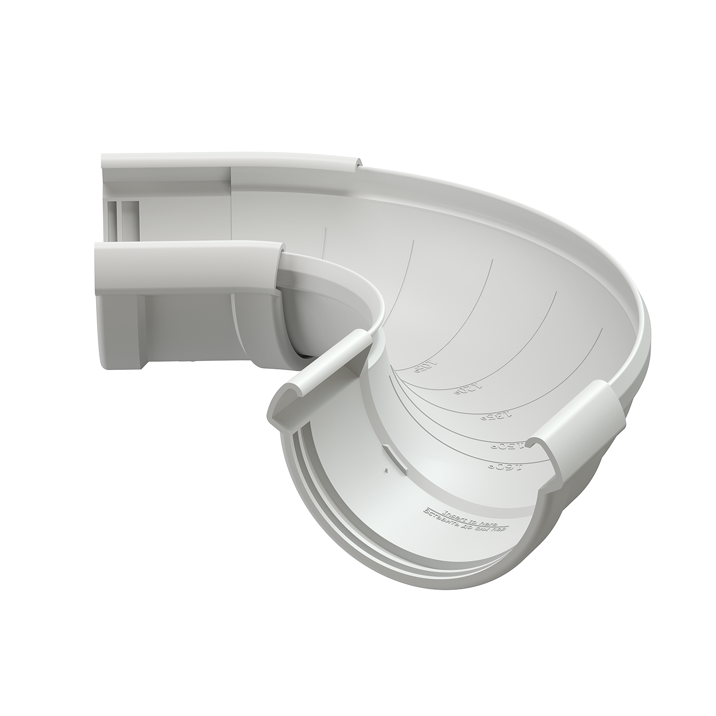 Угол желоба регулируемый LUX, пломбир Угол желоба регулируемый LUX, пломбир