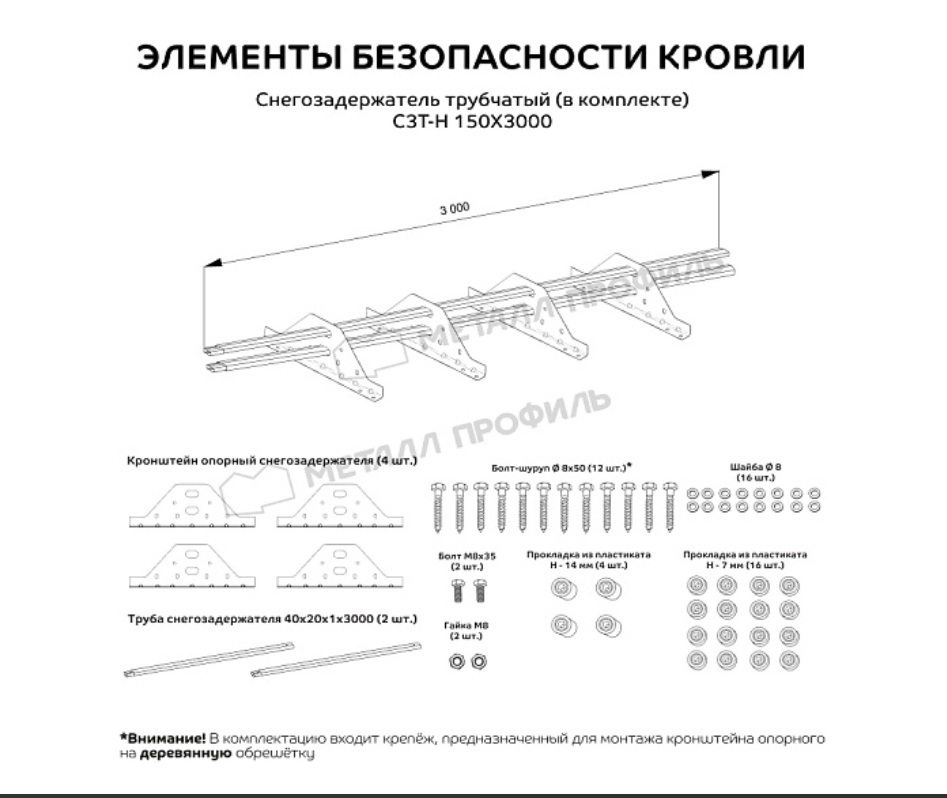 комплект поставки серого овального снегозадержателя 3 метра комплект поставки серого овального снегозадержателя 3 метра