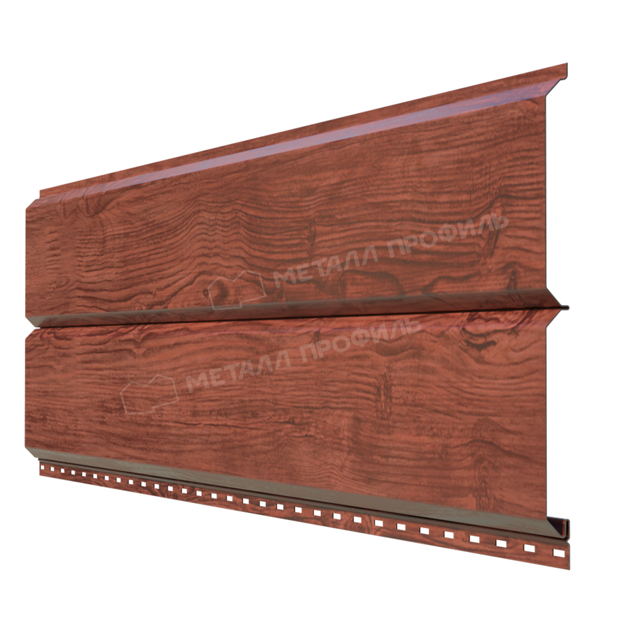 металлический сайдинг под дерево L-БРУС античный дуб