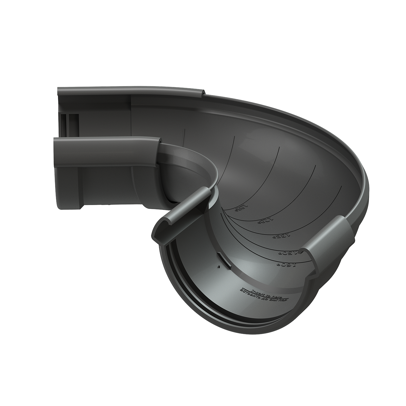 Угол желоба регулируемый LUX, графит Угол желоба регулируемый LUX, графит