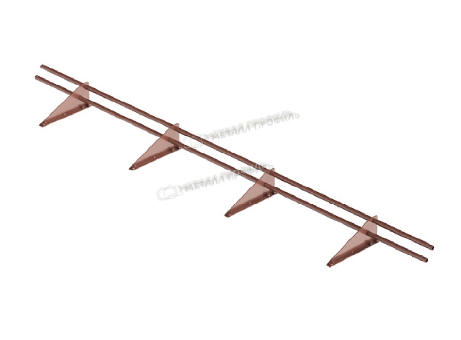 Снегозадержатель красное вино RAL3005 Roofretail 3 метра круглая труба